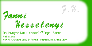 fanni wesselenyi business card